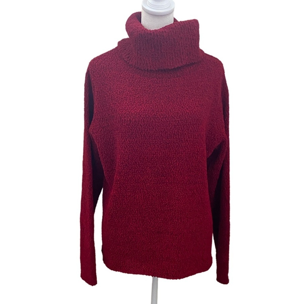 Coldwater Creek Cozy Red Turtleneck Cowl Neck. Sweater. Size M.